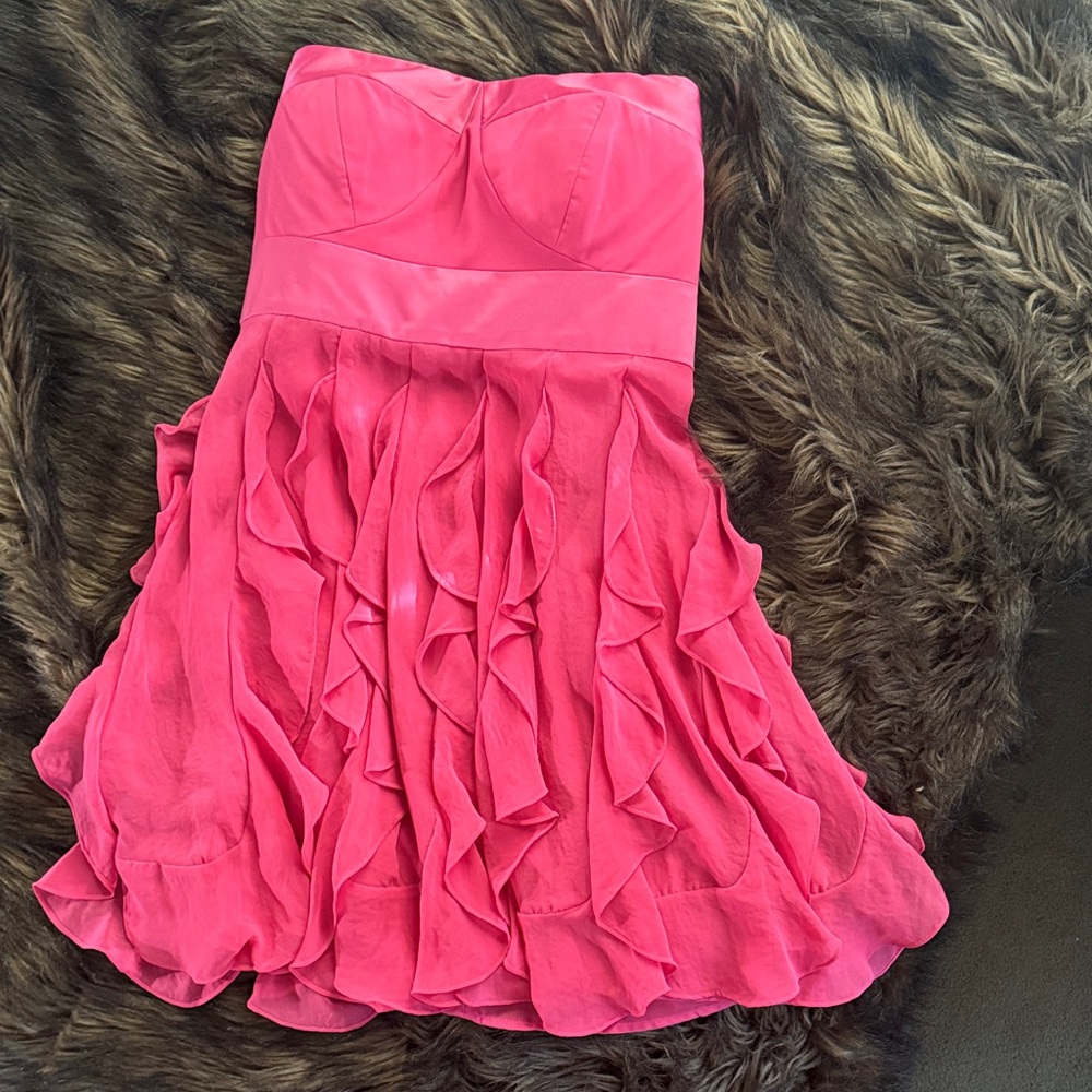 Bcbg pink strapless dress
